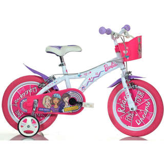 DINO Bikes - Dětské kolo 14" Barbie s košíkem
