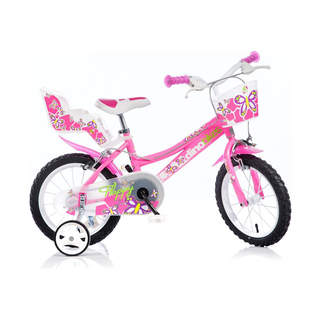 DINO Bikes - Dětské kolo 14" růžové